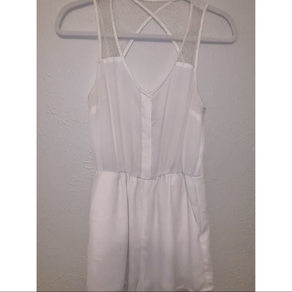 White romper with lace detail